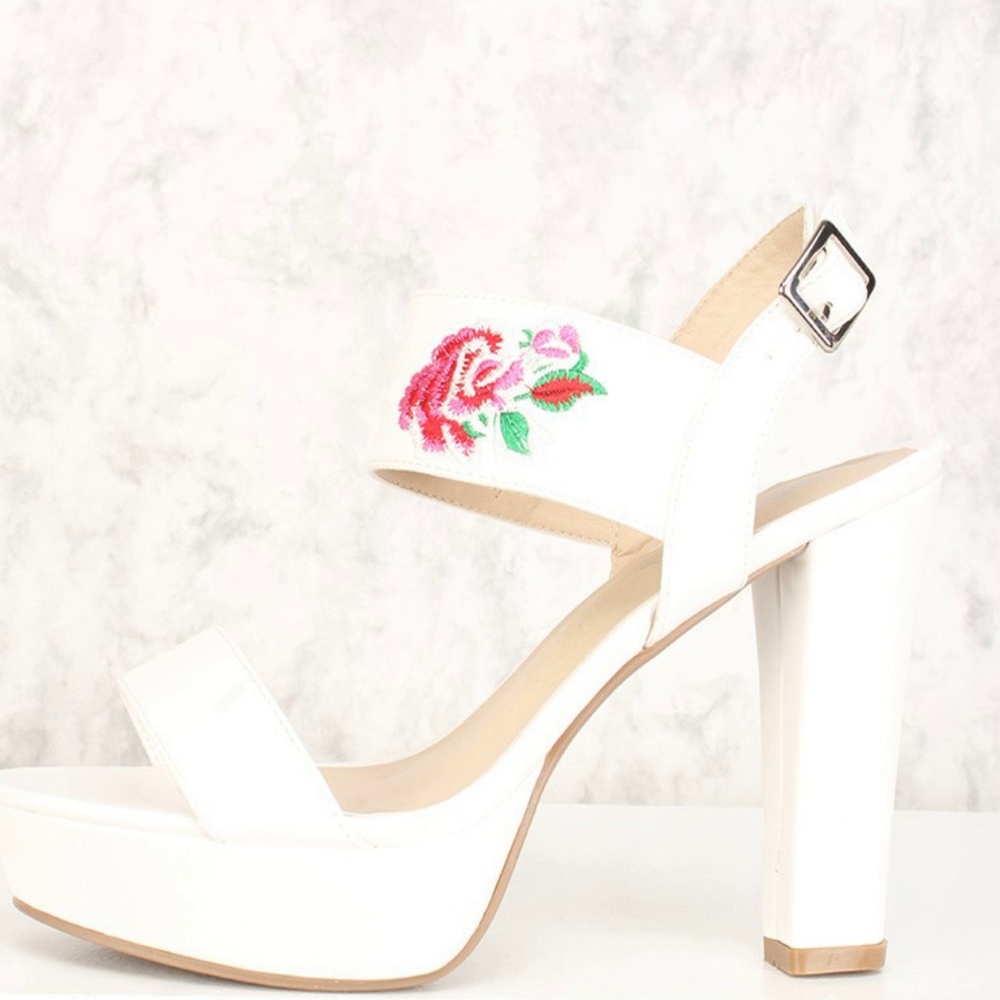 Embroidered Chunky Heels - Picture 8 of 8